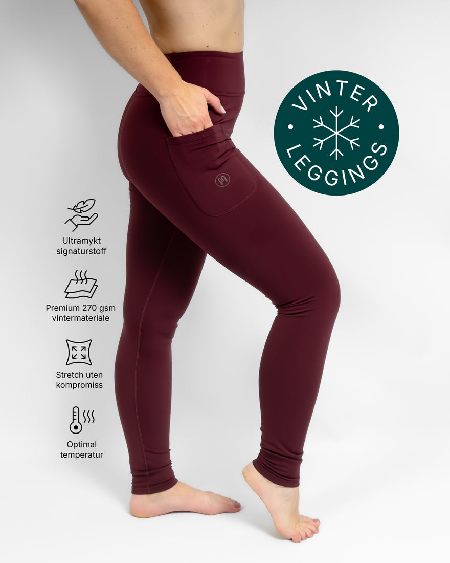Aya Deep Bordeaux Winter Leggings