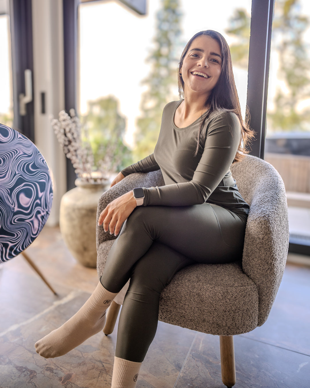 Aya Deep Olive Winter Leggings