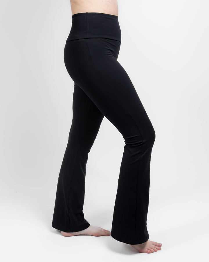 Maya Black Flared Leggings Without Pockets