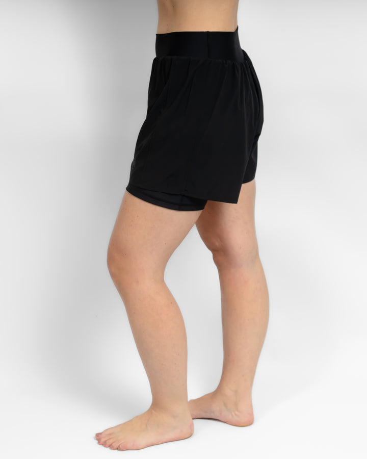 Freya 2-in-1 Black Shorts