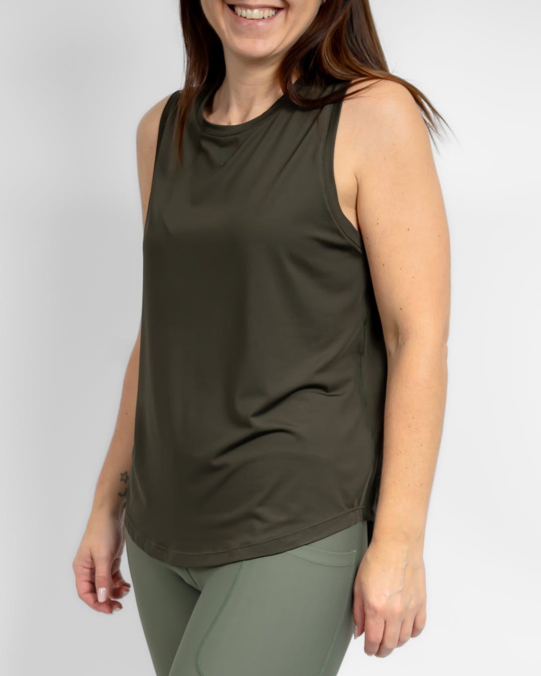 Lea Deep Olive Sports Top
