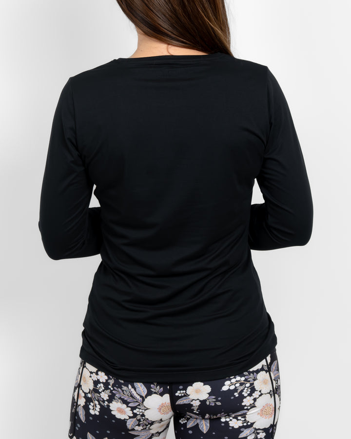 Mira Fitted Black Long-Sleeve