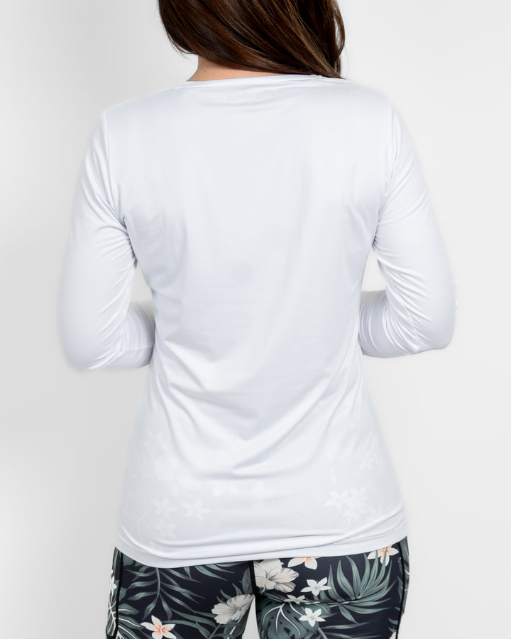 Mira Fitted White Long-Sleeve