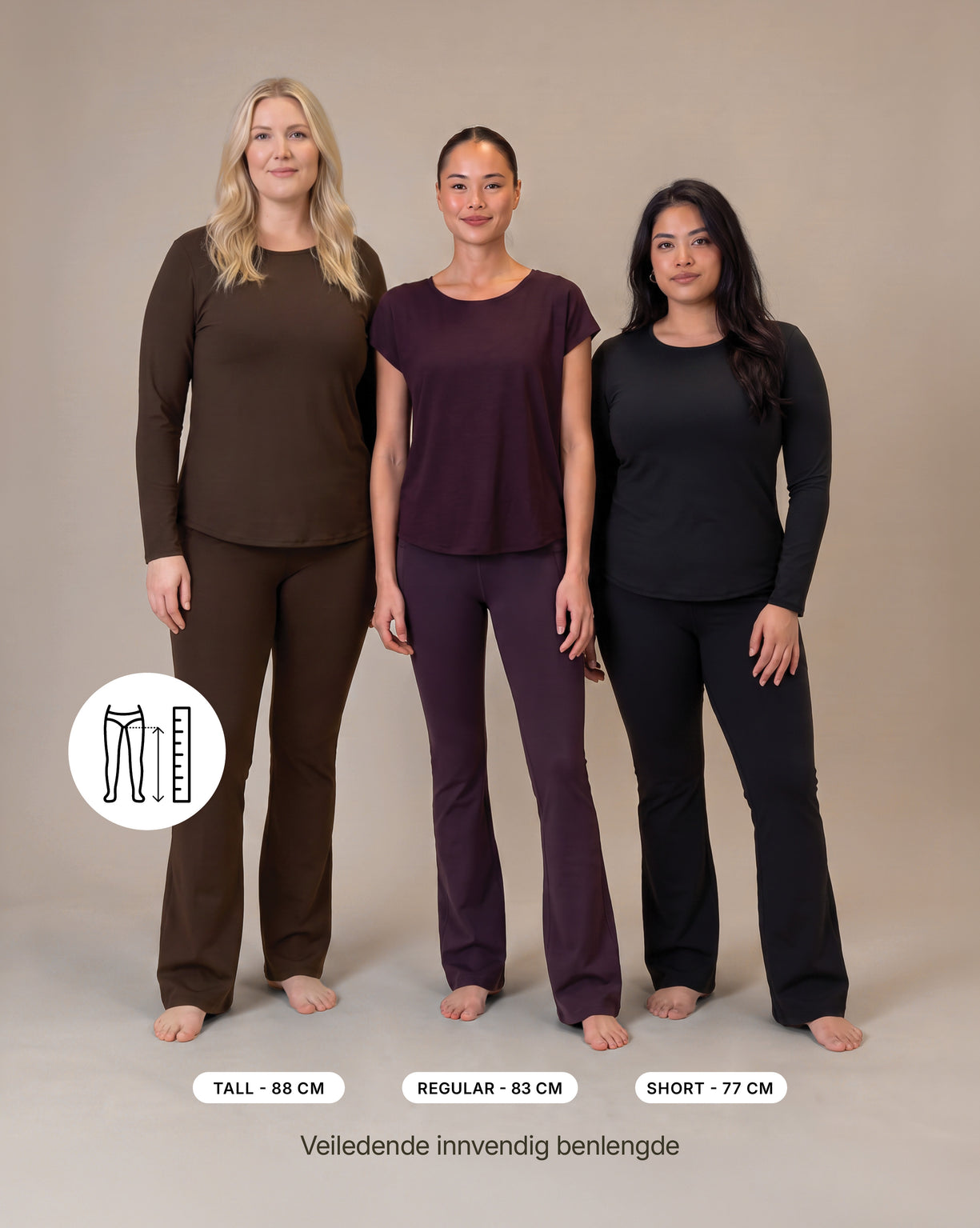 Maya Deep Plum Flared Leggings - Regular