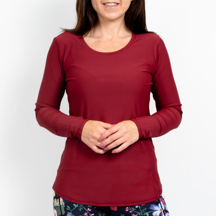 Vigga Fitted Bordeaux Long-Sleeve