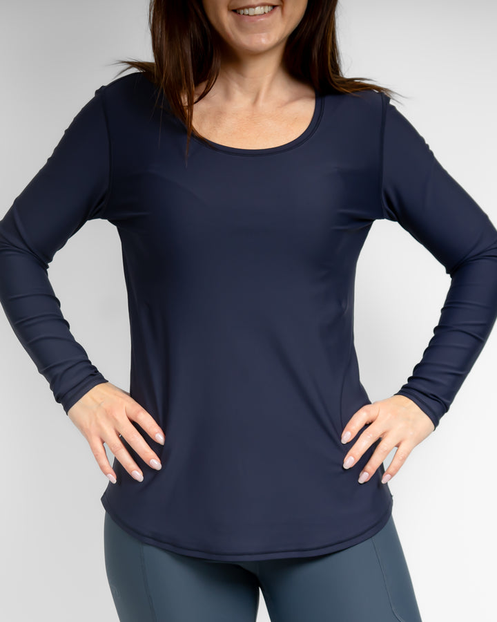 Vigga Fitted Deep Blue Long-Sleeve