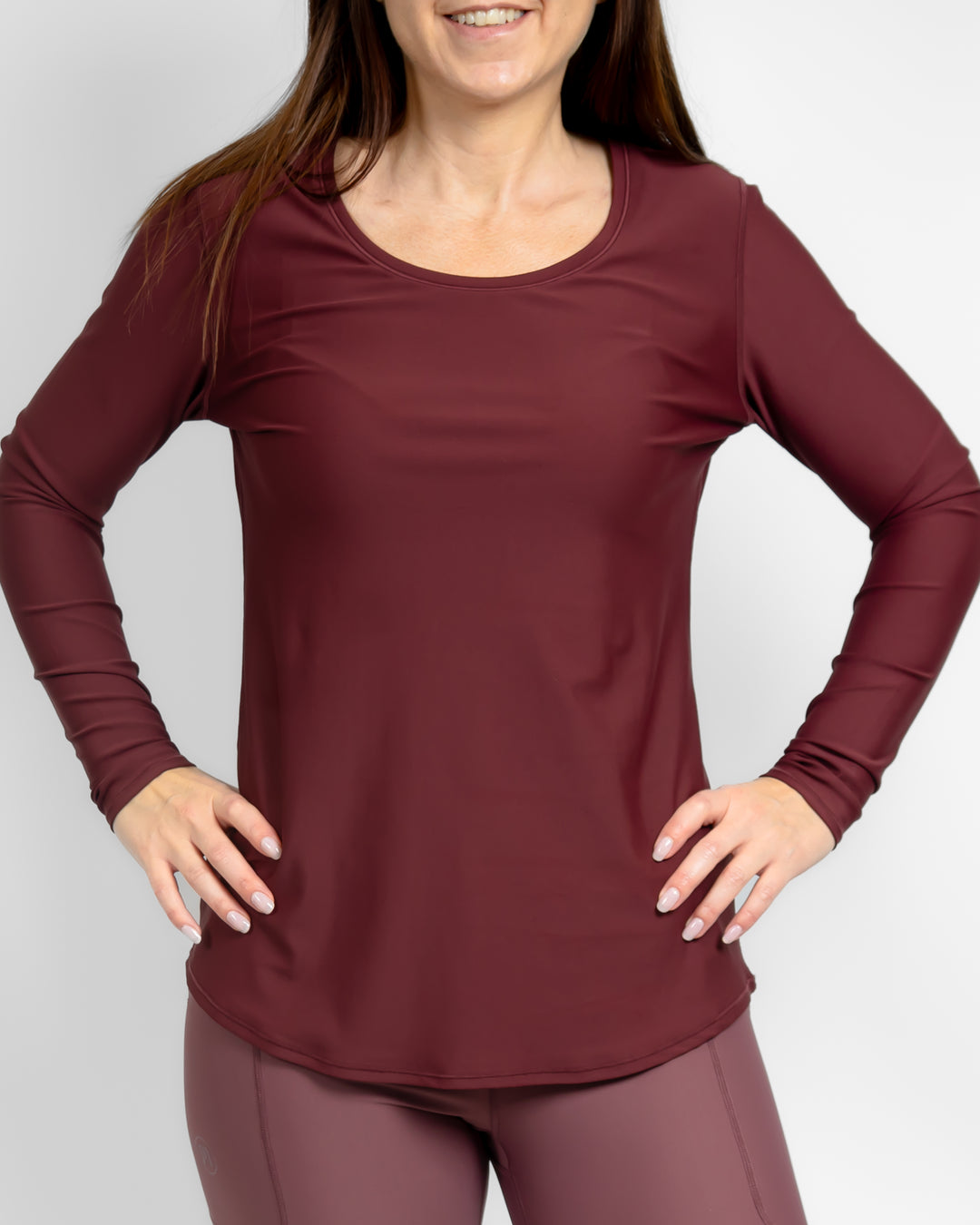 Vigga Fitted Deep Bordeaux Long-Sleeve