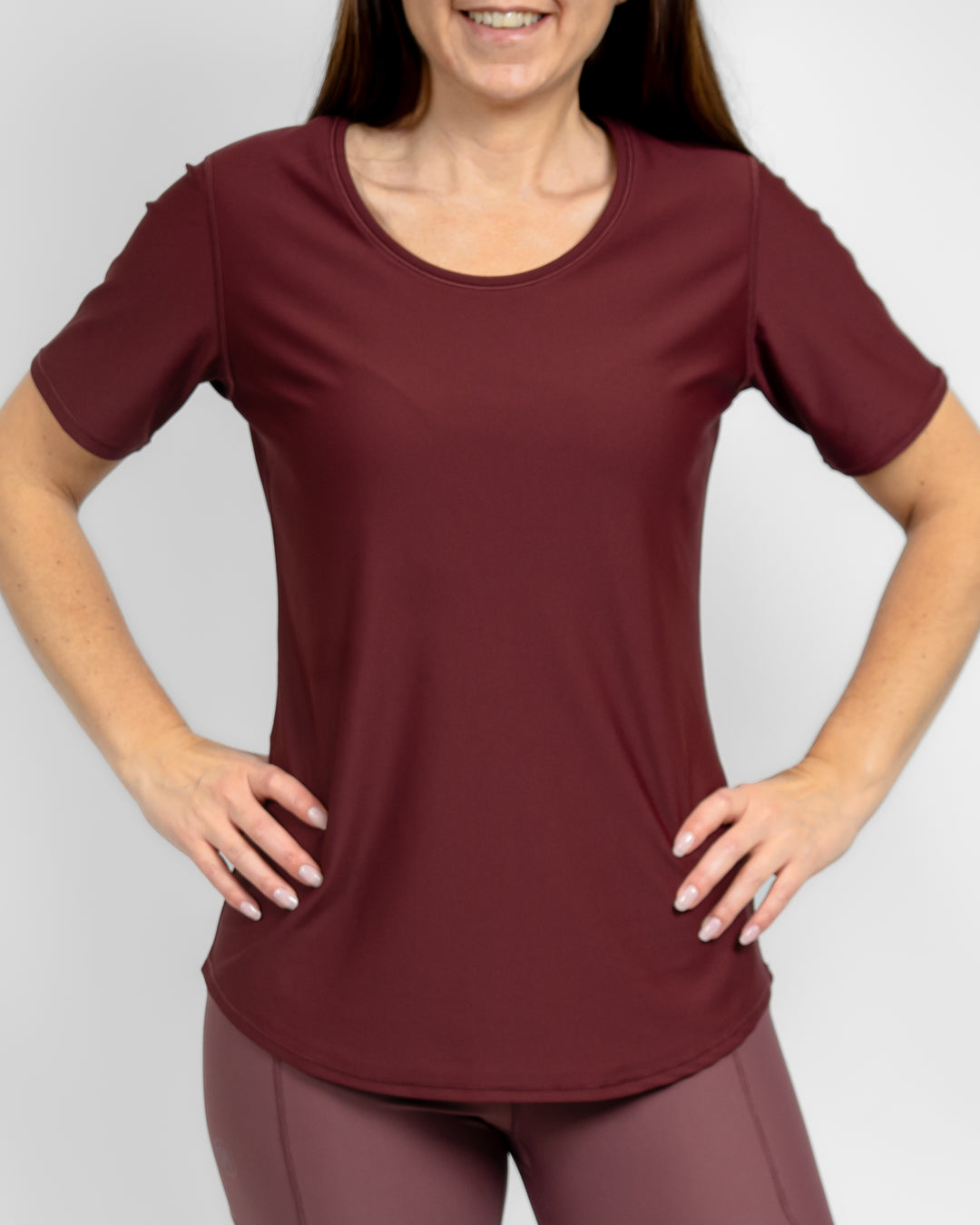 Vigga Fitted Deep Bordeaux T-Shirt