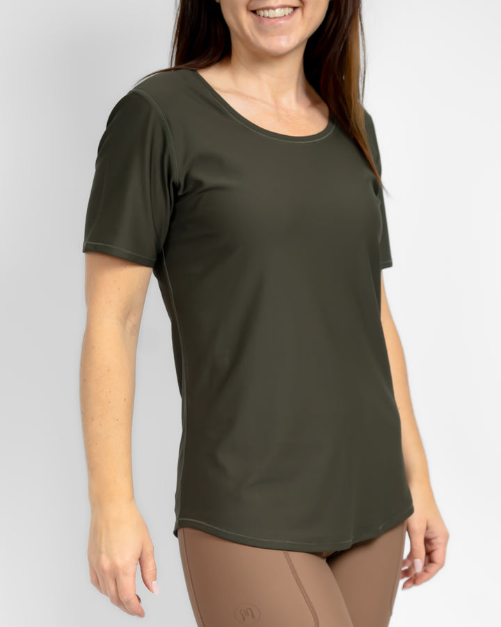 Vigga Fitted Deep Olive T-Shirt
